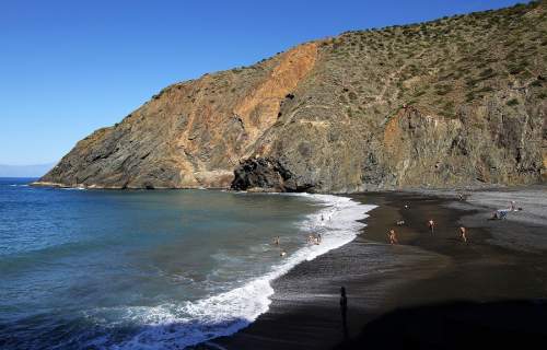 The nice beach in Valle Gran Rey